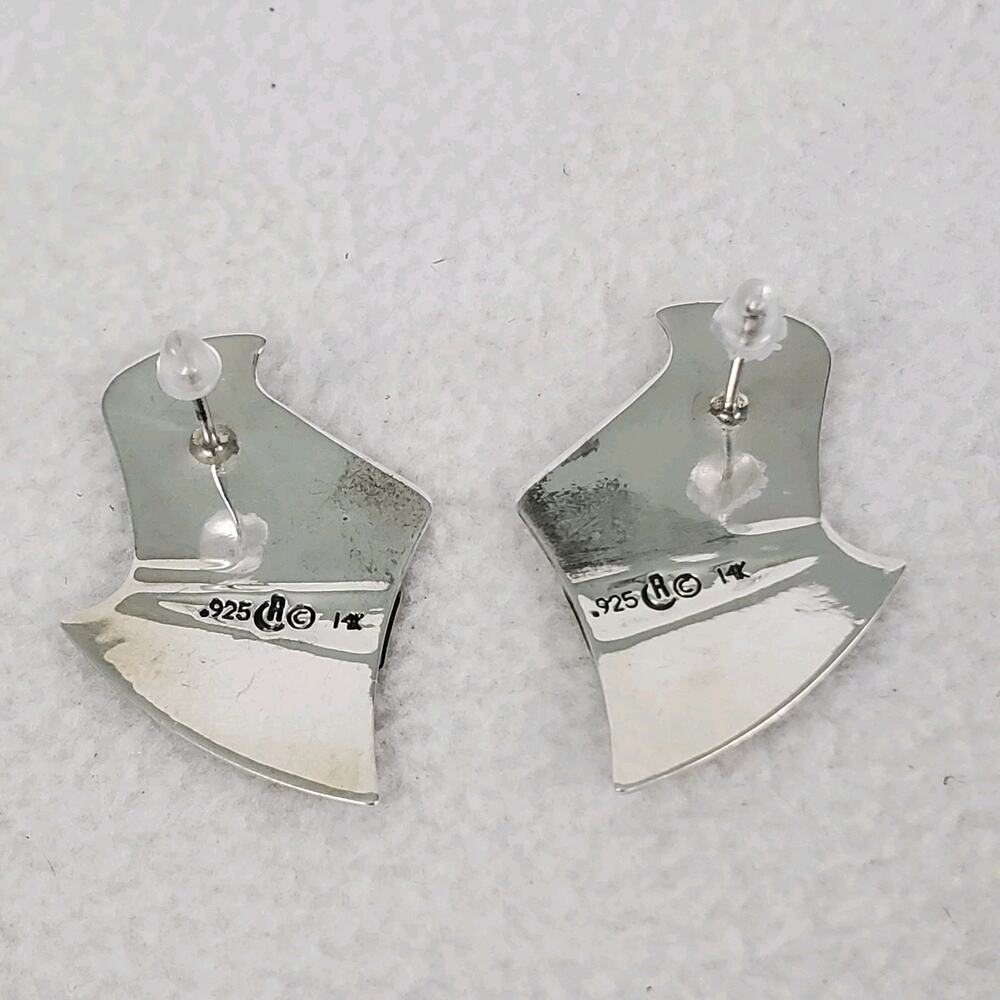Carolyn Pollack Relios 14k Gold & Sterling Silver Earrings - Picture 2 of 4
